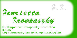 henrietta krompaszky business card